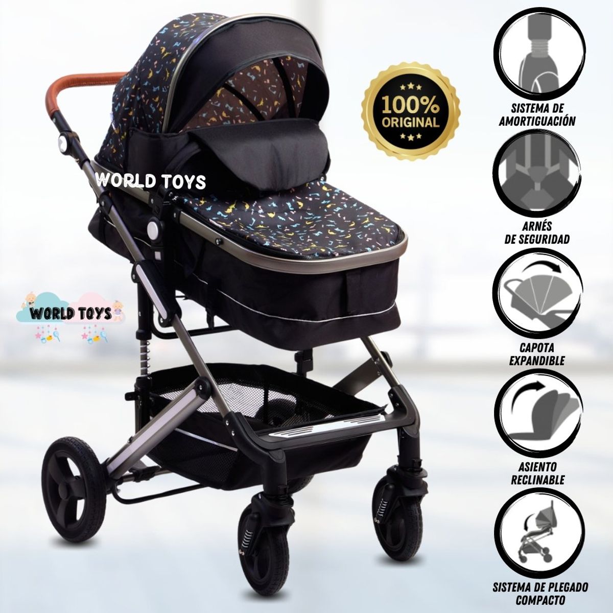 BABY - Coche Moisés de Lujo «BELLE» Edición Limitada Black