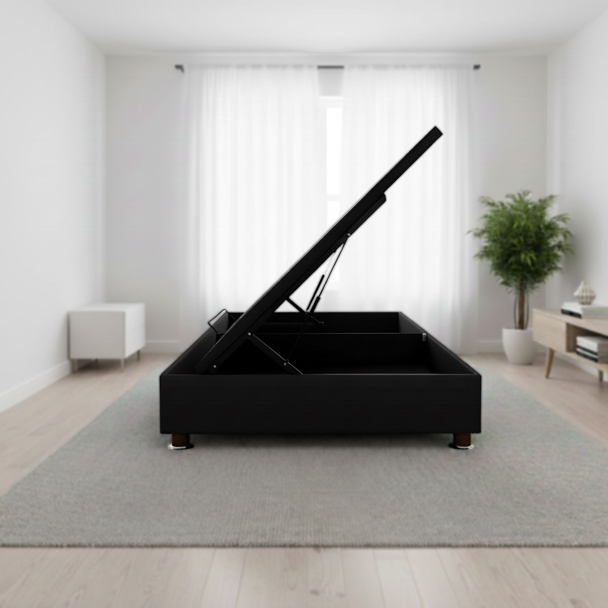 MUEBLES MACRUMO - Box Espacio Tarima reforzado 2 Plz Color Negro