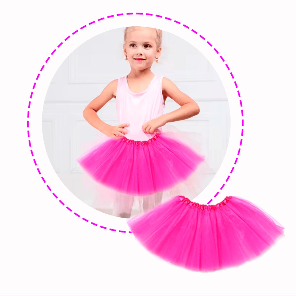 GENERICO - Falda Tutu Fucsia Niñas de 3 a 8 años aprox (UND)