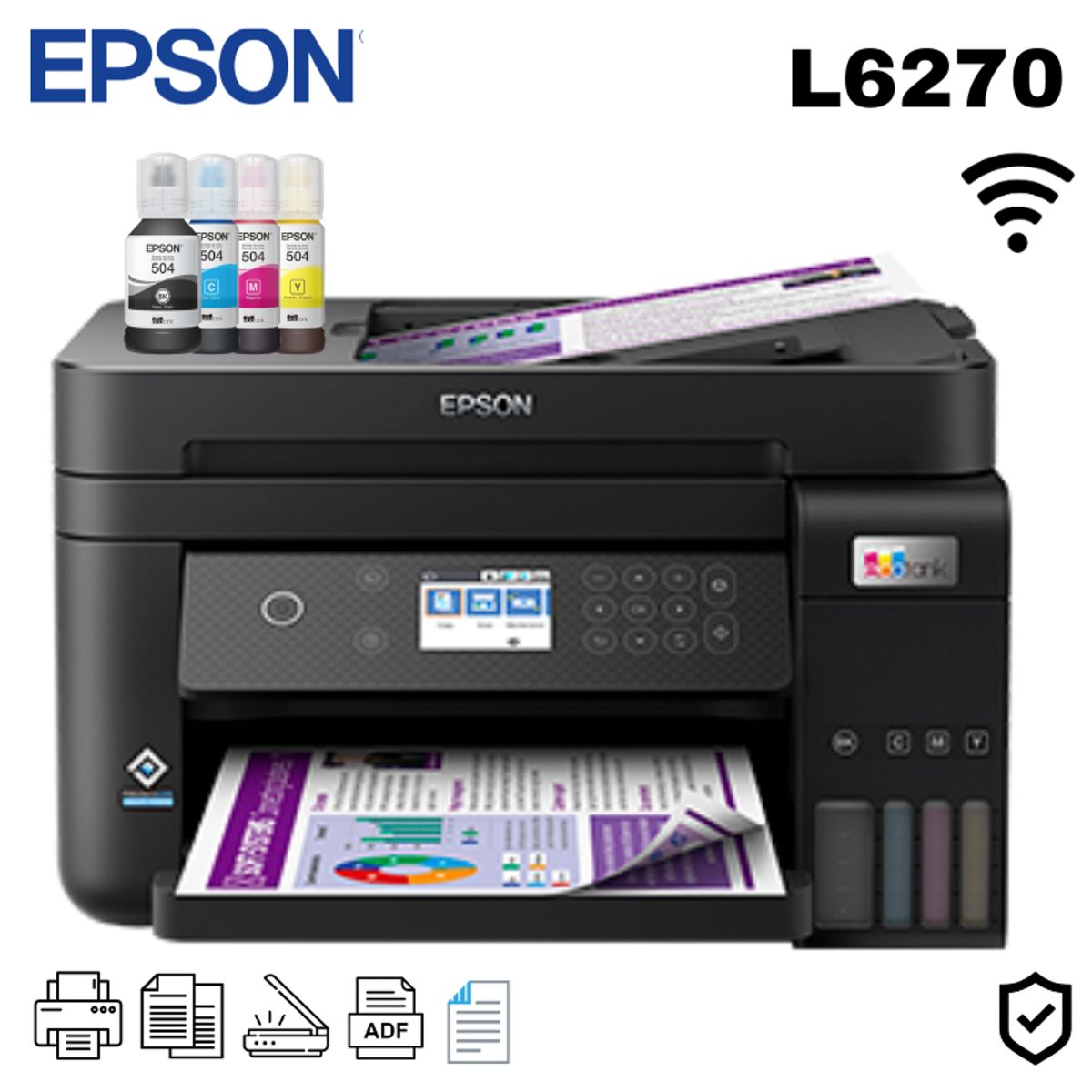EPSON - Impresora Multifuncional Epson EcoTank L6270 Wifi Duplex ADF