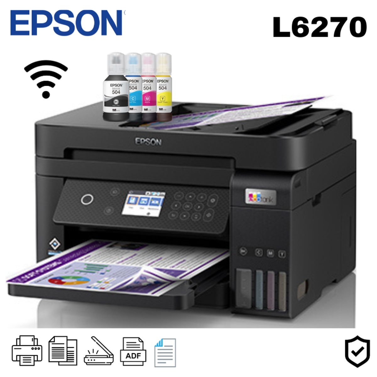EPSON - Impresora Multifuncional Epson EcoTank L6270 Wifi Duplex ADF