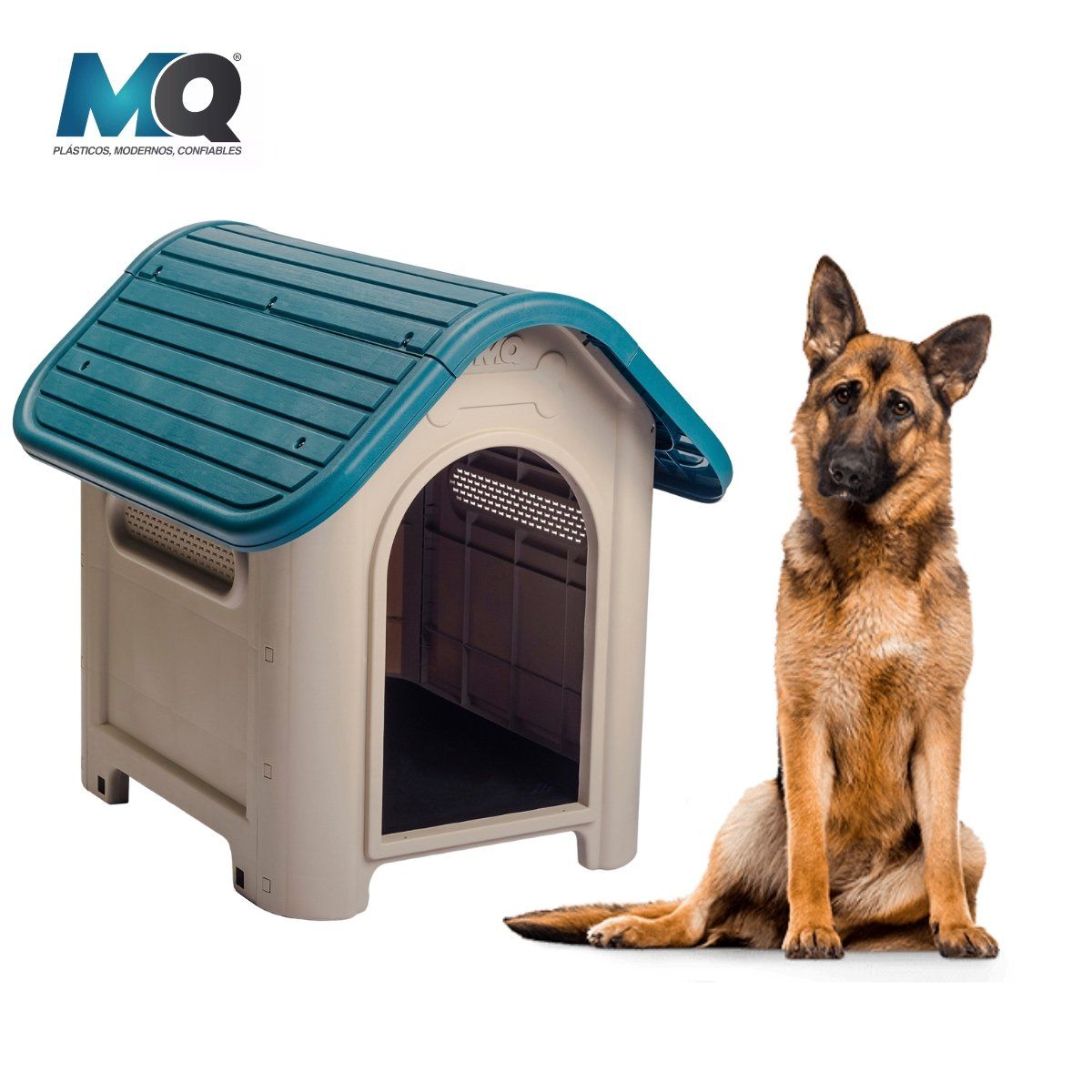 QRUBBER - Casa Para Mascota grande Color Turquesa  MQ