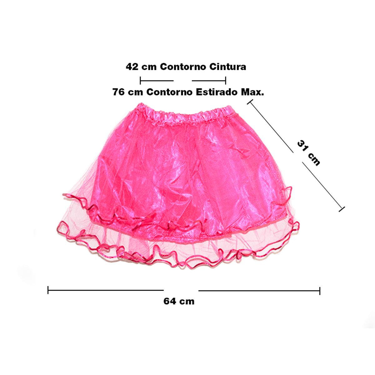 GENERICO - Falda Tutu FUCSIA Niñas de 2 a 6 años aprox (UND)