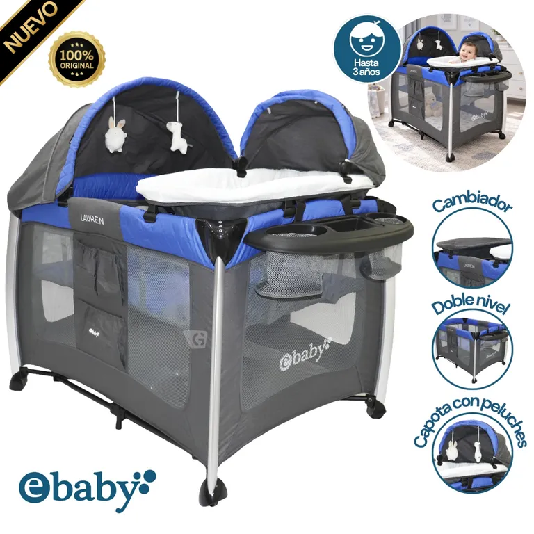 Cuna Corral Pack And Play para Bebés «LAUREN» Blue cod. 730 | Sodimac Perú