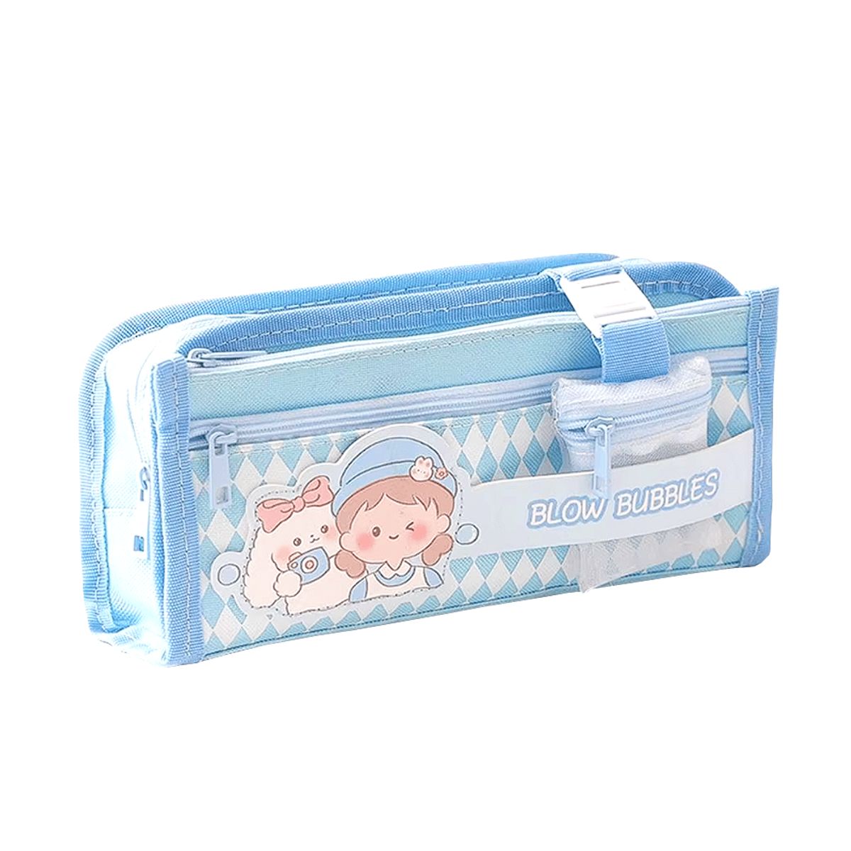 GENERICO - Cartuchera de Lápices Multifuncional Celeste