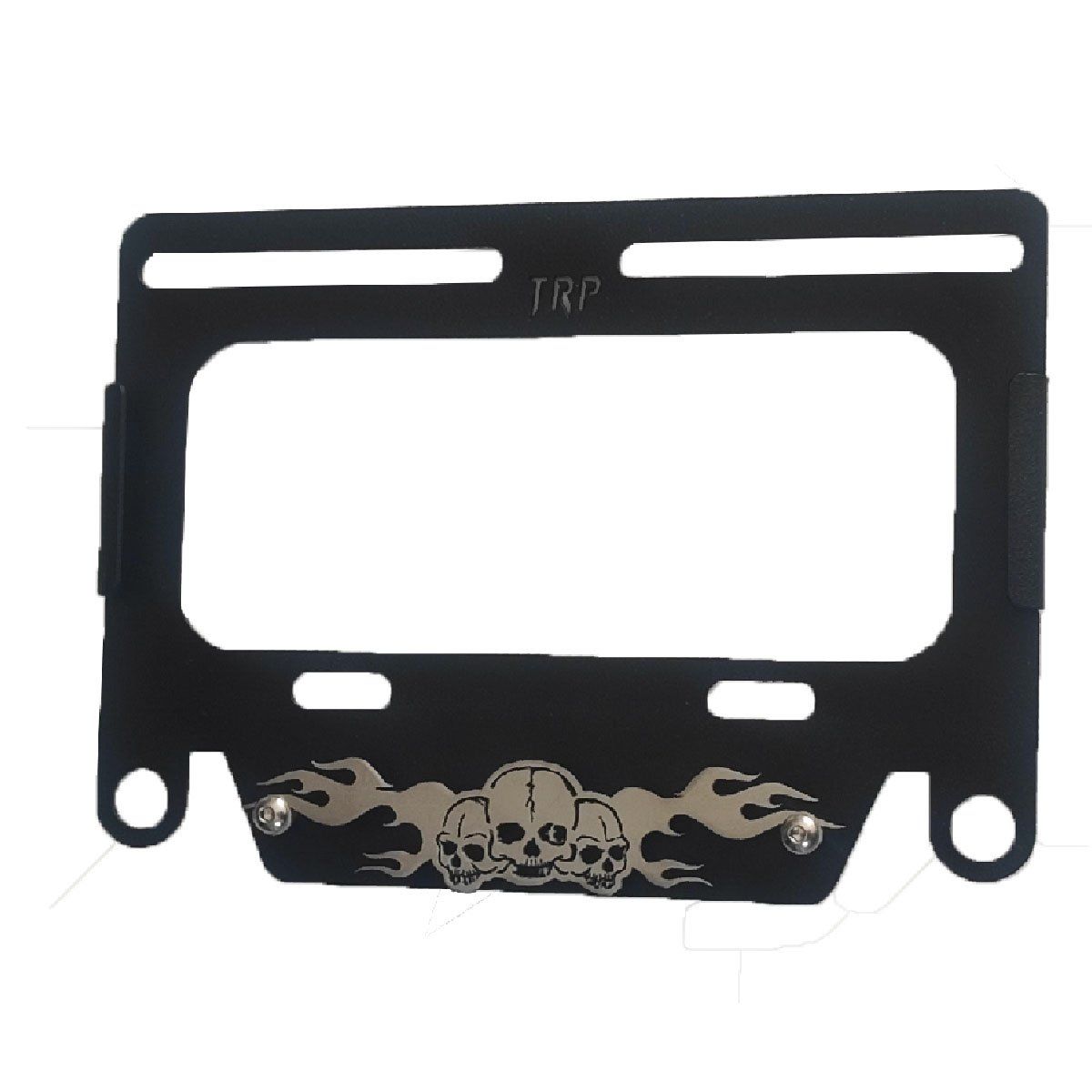 GENERICO - Porta Placa para Moto en Acero Inox modelo Calaveras