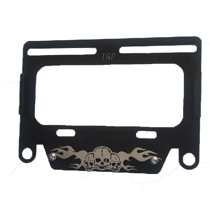 GENERICO - Porta Placa para Moto en Acero Inox modelo Calaveras
