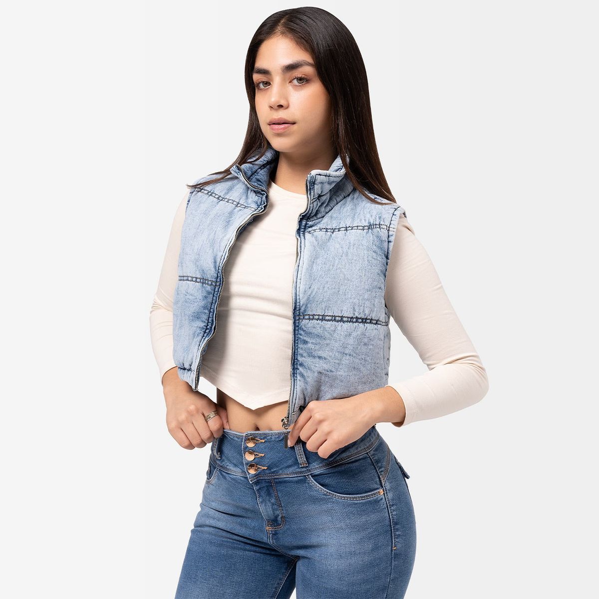 SQUEEZE - Chaleco Denim Mujer Lingel Squeeze