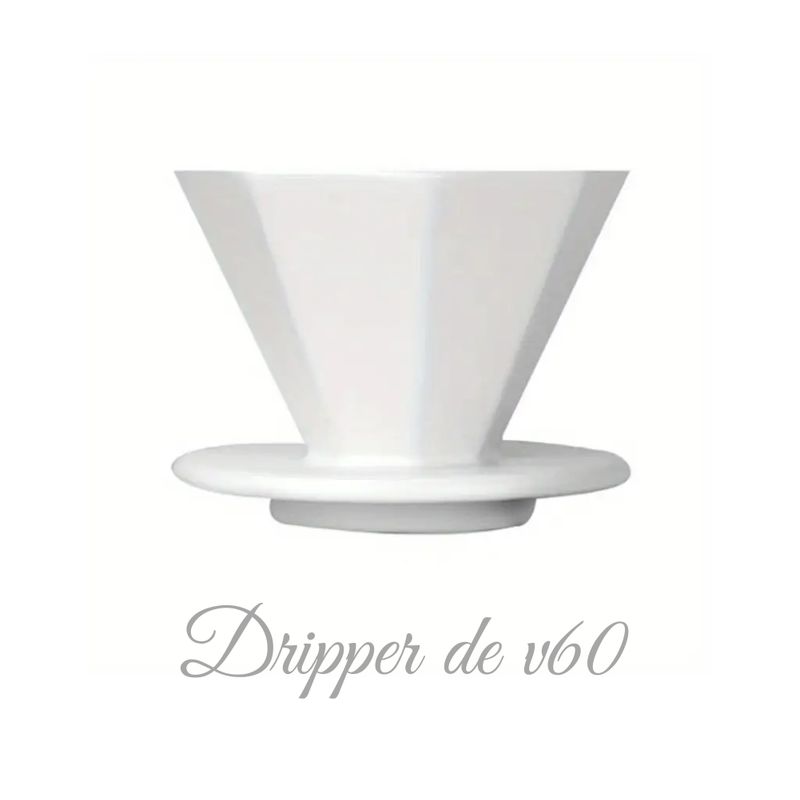 GENERICO - DRIPPER V60 de Cerámica 2 -4 Tazas  BLANCO