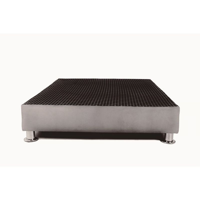 MUEBLES MACRUMO - Box Tarima reforzado y acolchado 1.5 Plazas + Almohada - Gris Claro
