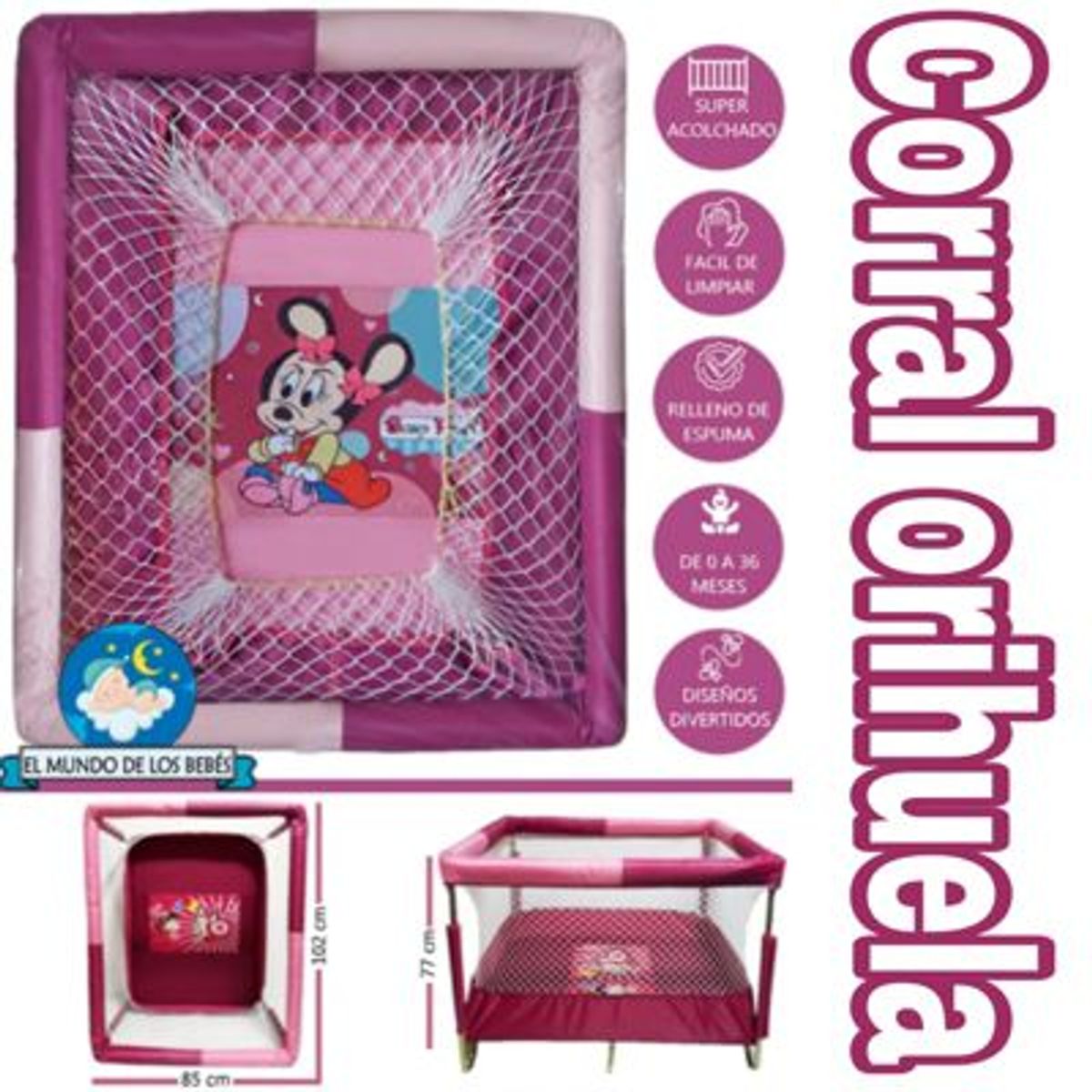 GENERICO - Corral para Bebes Acolchado y Reforzado ORIHUELA