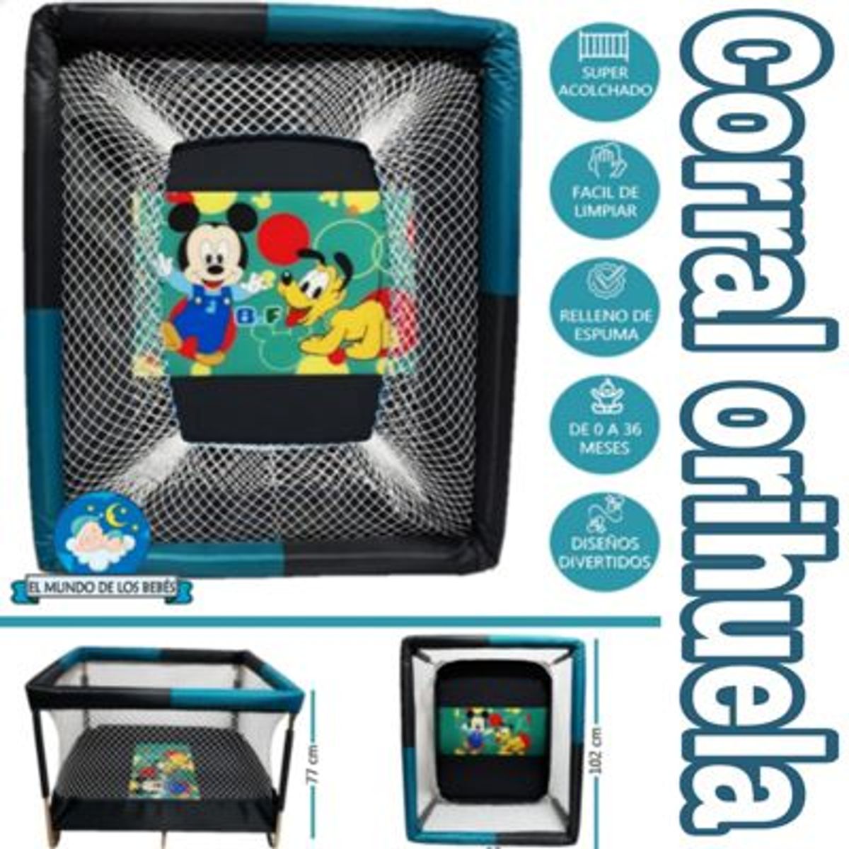 GENERICO - Corral para Bebes Acolchado y Reforzado ORIHUELA