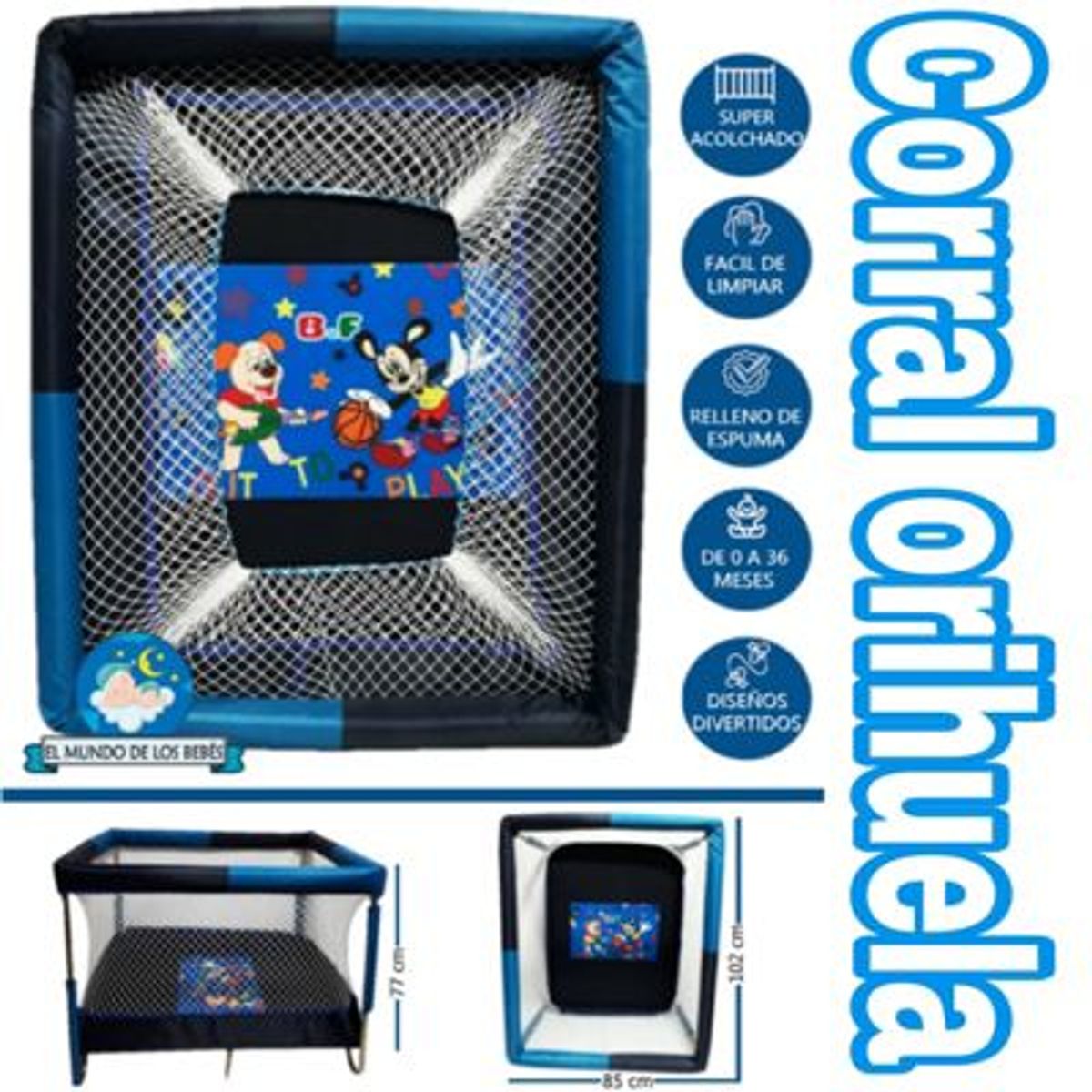 GENERICO - Corral para Bebes Acolchado y Reforzado ORIHUELA