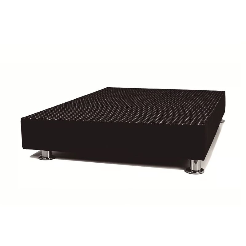 MUEBLES MACRUMO - Box Tarima reforzado y acolchado 1.5 Plazas - Negro / Inc Almohada