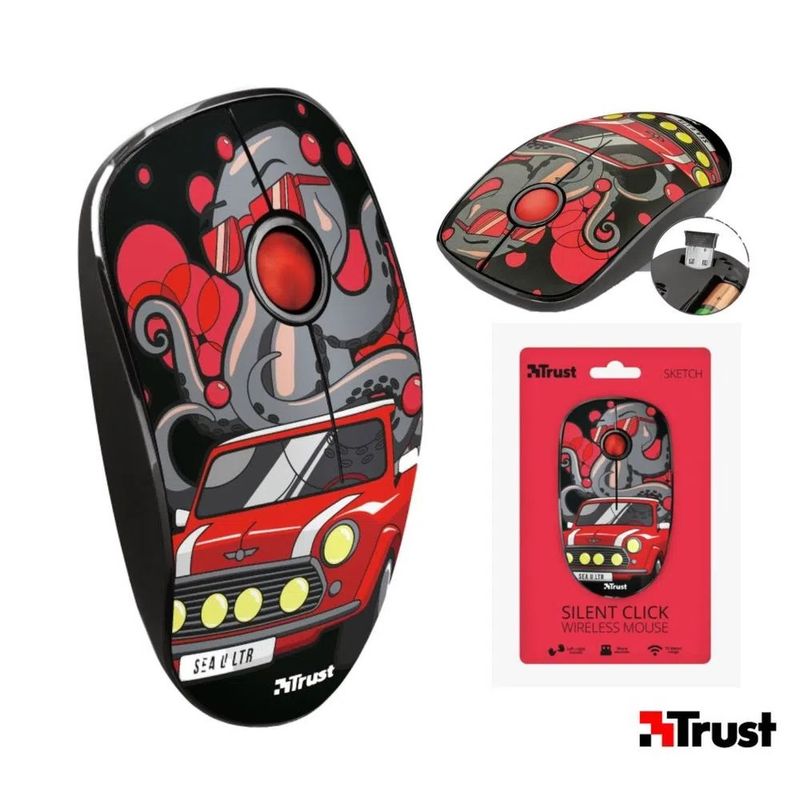 TRUST - MOUSE WIRELESS TRUST SKETCH SILENT CLICK RED
