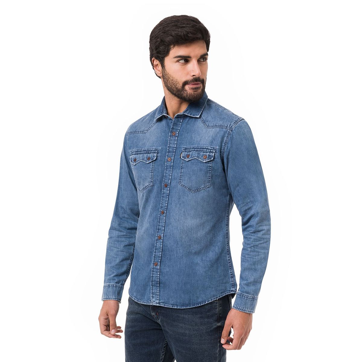 PIONIER - Camisa Denim Hombre Gahell Pionier