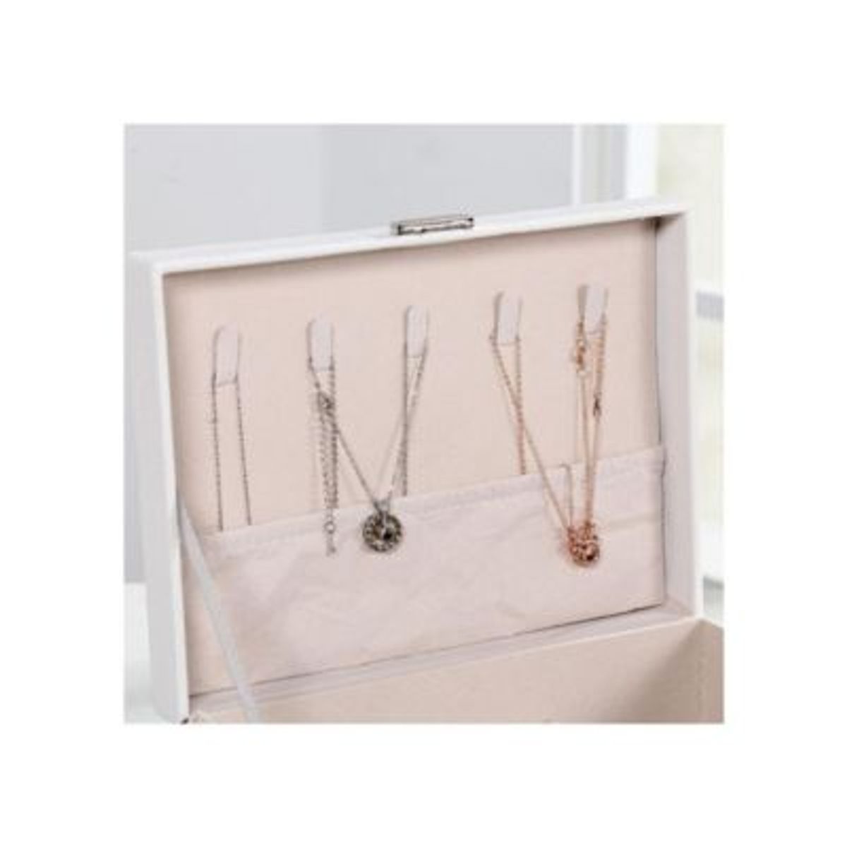 GENERICO - Joyero Cofre Portátil de Cuero Caja Organizadora de Joyas 2 Pisos en 1