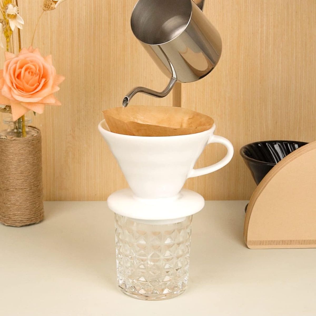 GENERICO - DRIPPER blanco V60  2 -4 Tazas GRATIS filtro de papel