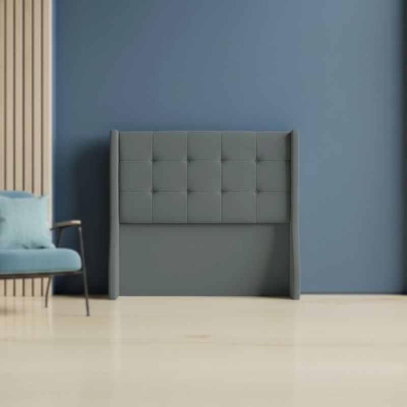 MUEBLES MACRUMO - Cabecera Alta Atenas Brazo Recto de 2 Plz - Color Gris Oscuro