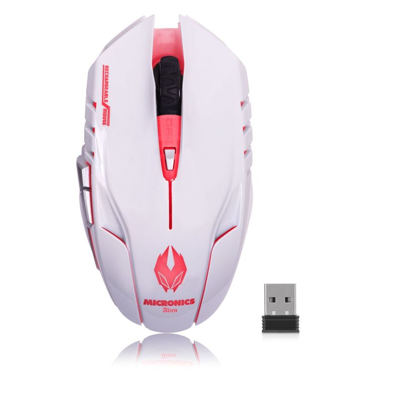 MICRONICS - MOUSE GAMER INALAMBRICO ALIEN M834WL WIFI RECARGABLE MICRONICS BLANCO