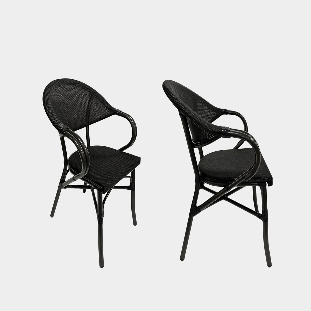 NIHM - Silla de Comedor Montmartre de Aluminio Negro