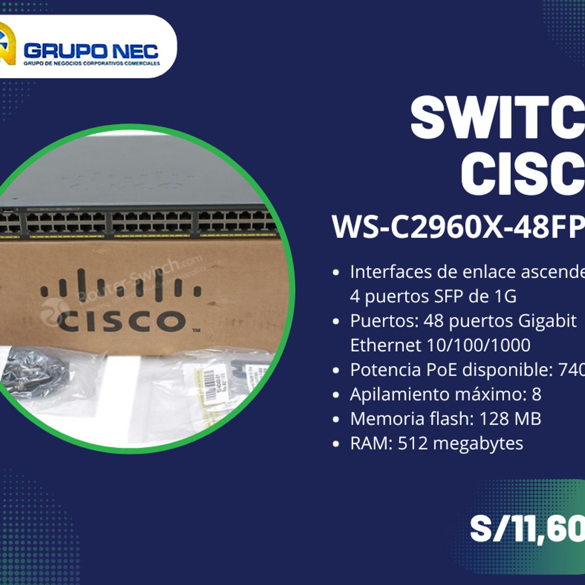 CISCO - Switch Cisco 2960x-48FPS-L
