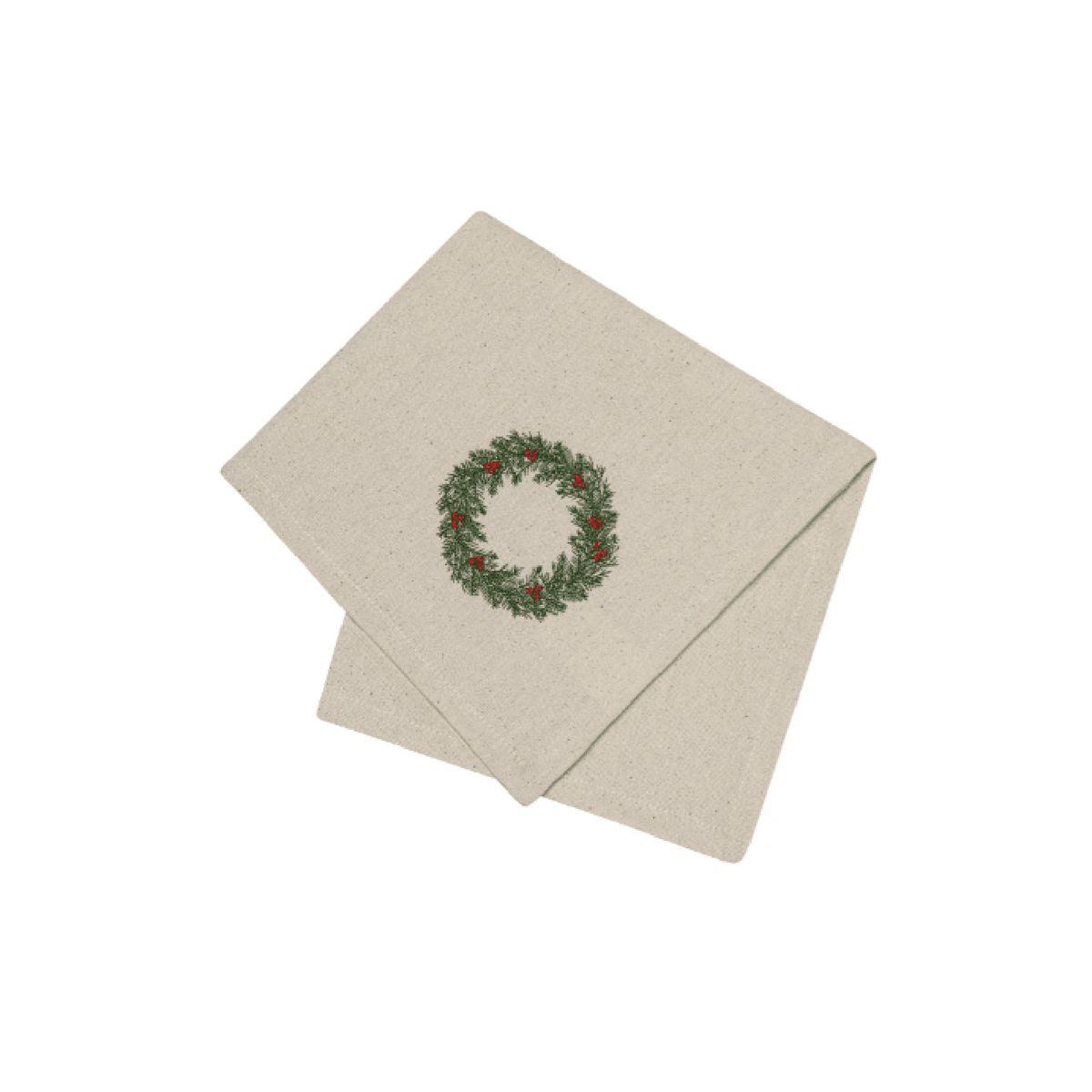 MAP DESIGN HOME - Servilletas de Tela Corona Navidad  Algodon 40x40 cm