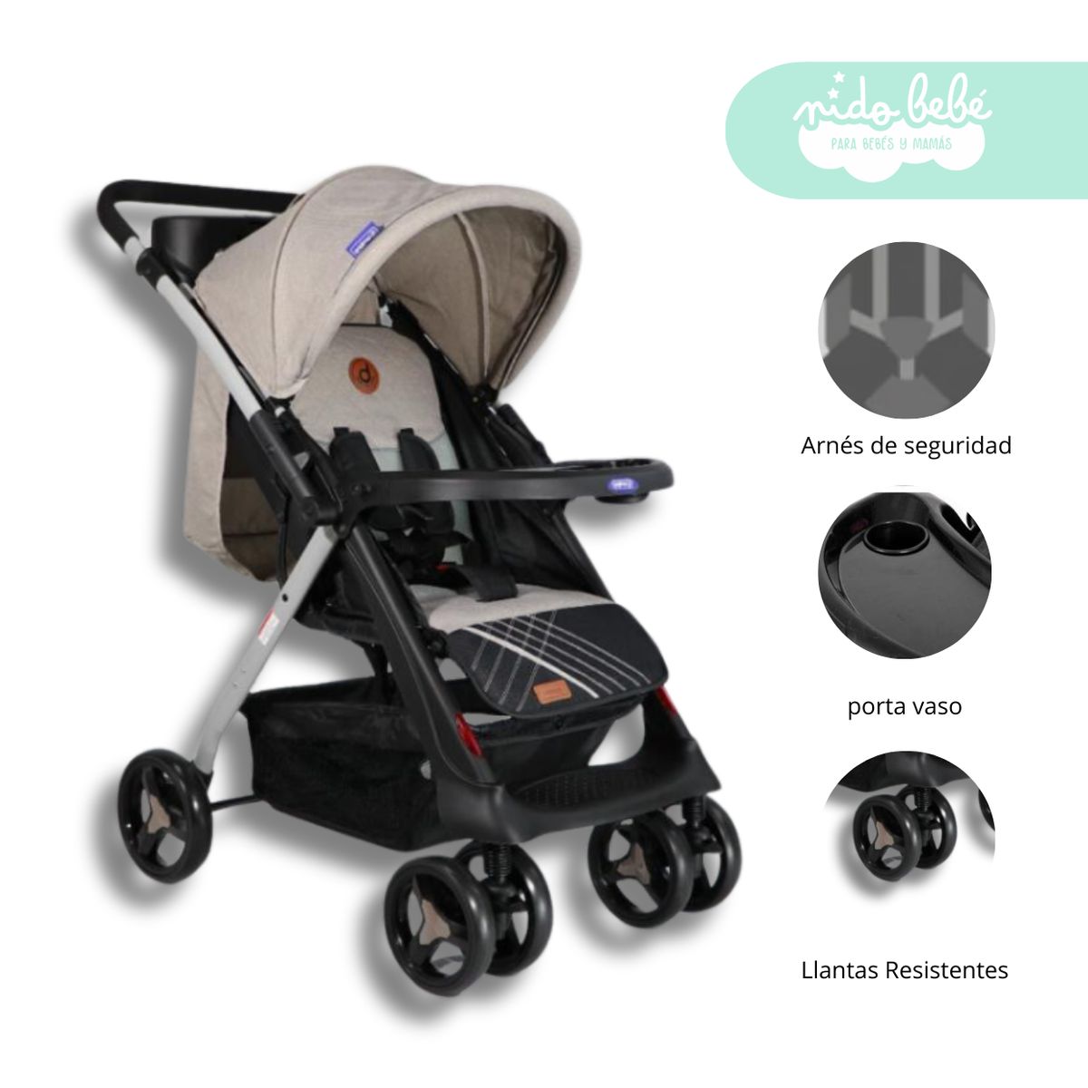 BAMBINO - Coche Cuna Deportivo Bambino «ECLIPSE» Beige