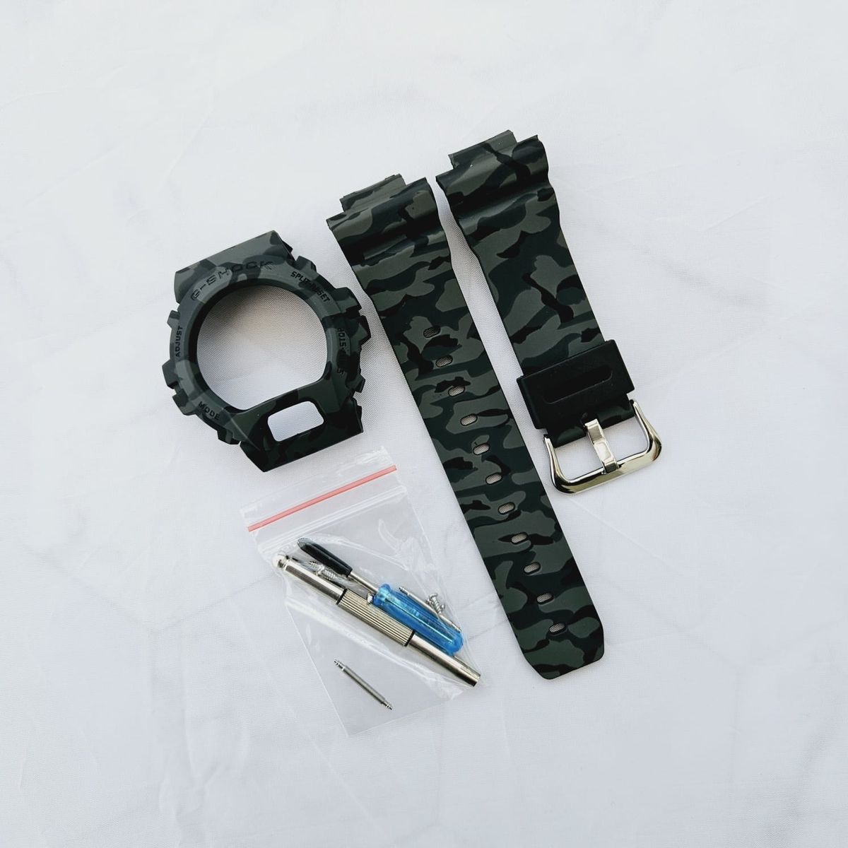 GENERICO - Correa Repuesto + Bisel para CASIO G-SHOCK DW-6900 - Camuflado