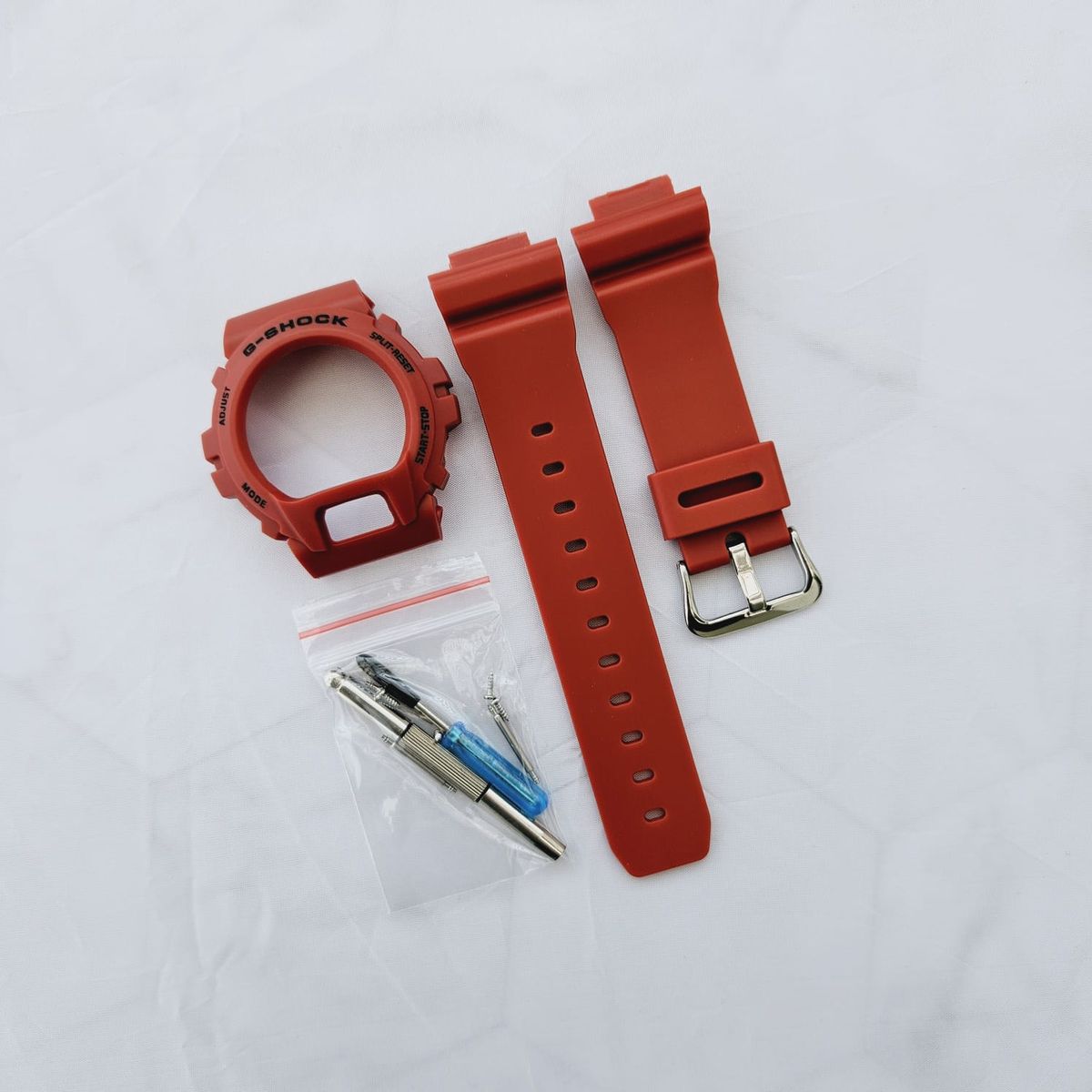 GENERICO - Correa Repuesto + Bisel para CASIO G-SHOCK DW-6900 - Rojo
