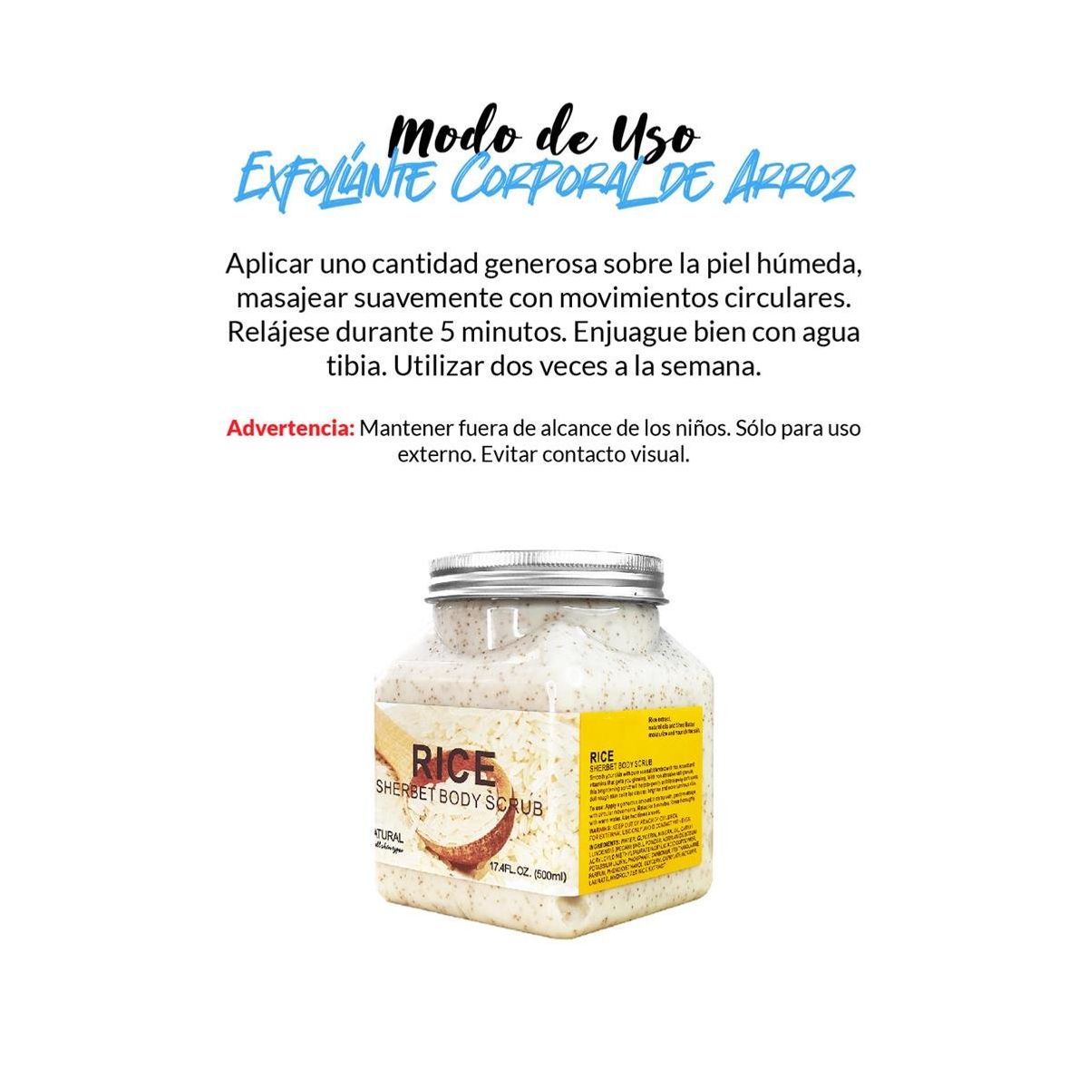 WOKALI - Exfoliante Corporal De Arroz Wokali 500ml