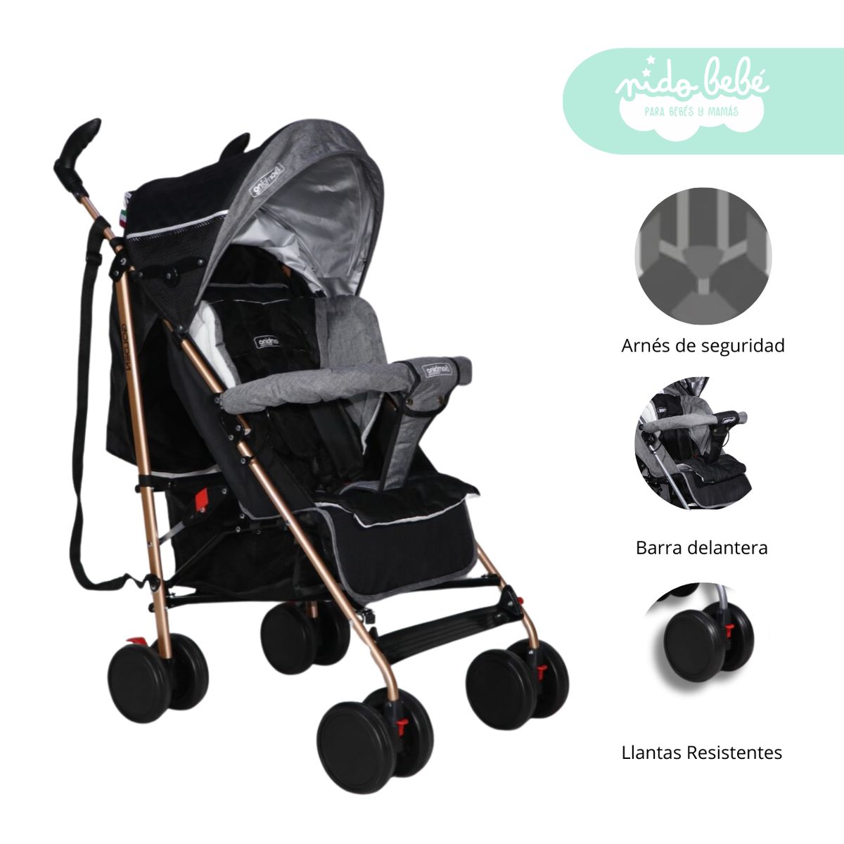 GENERICO - Coche Baston Lulu de bebe Negro