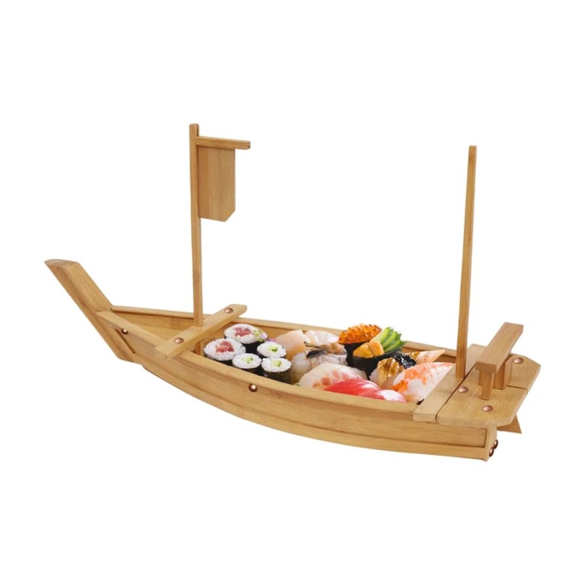 GENERICO - Tabla De Bambu Barco 60cm Makis Sushi