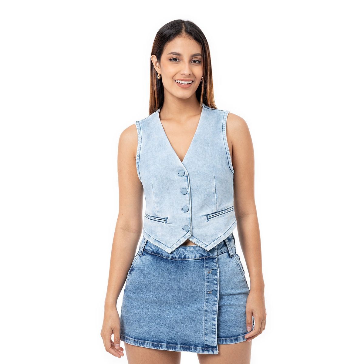 PIONIER - Chaleco Denim Stretch Mujer Leea Pionier