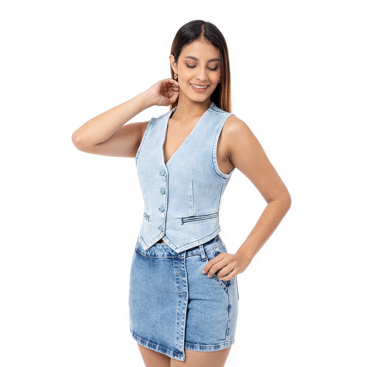 PIONIER - Chaleco Denim Stretch Mujer Leea Pionier