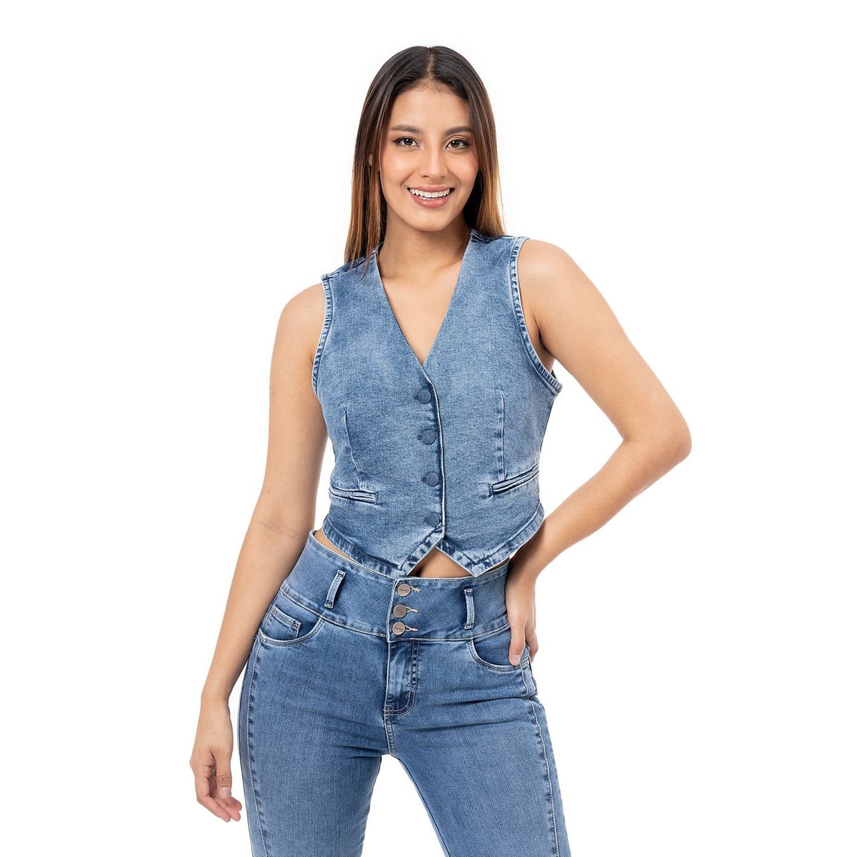 PIONIER - Chaleco Denim Stretch Mujer Leea Pionier