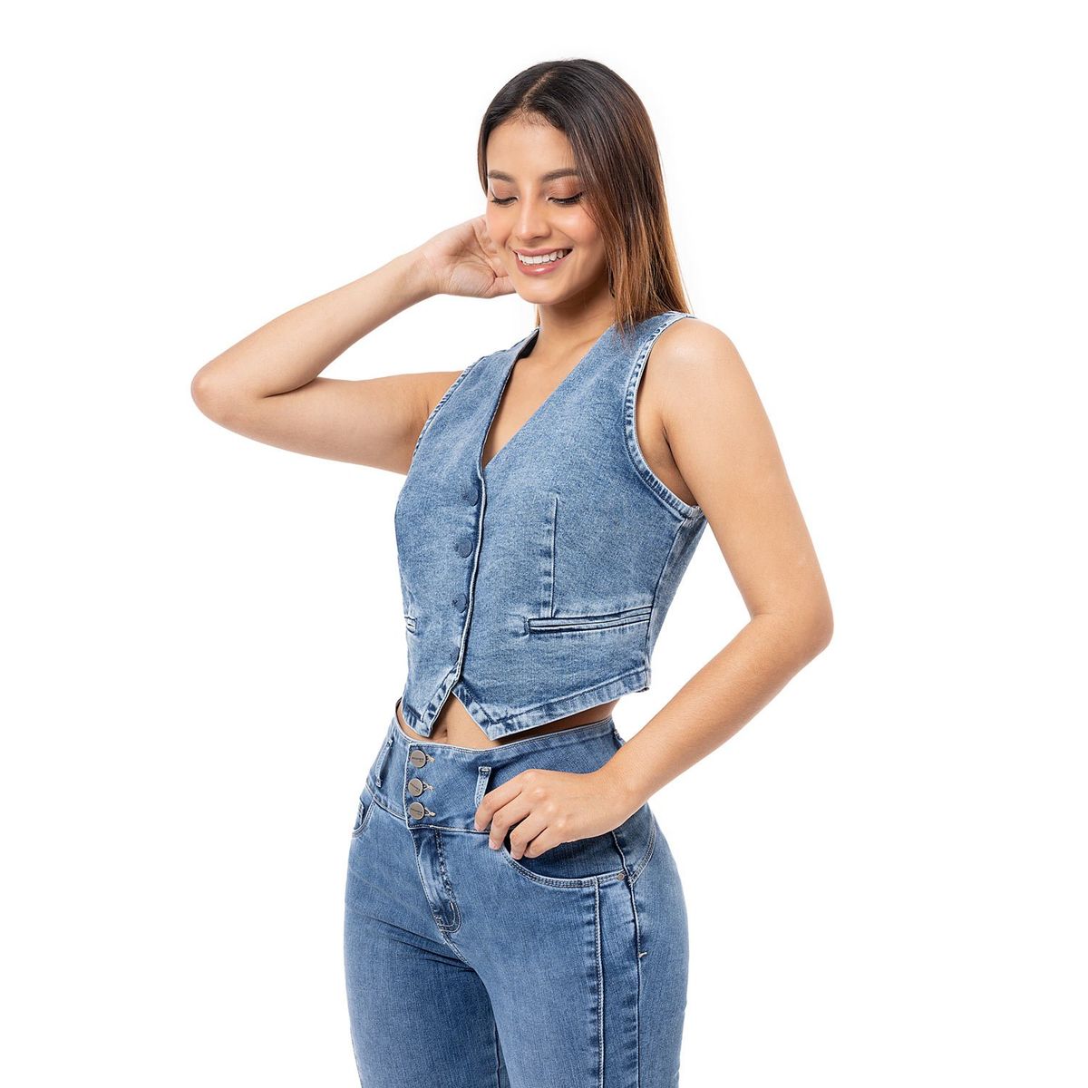 PIONIER - Chaleco Denim Stretch Mujer Leea Pionier