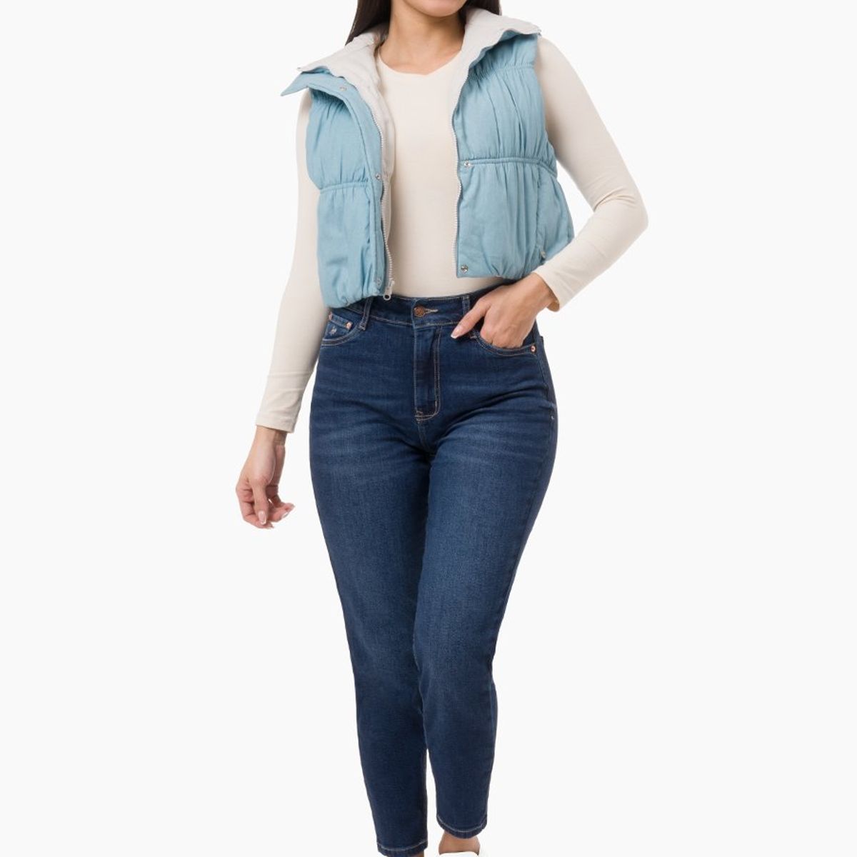 GOCCOS - Chaleco Denim Mujer Quim Goccos