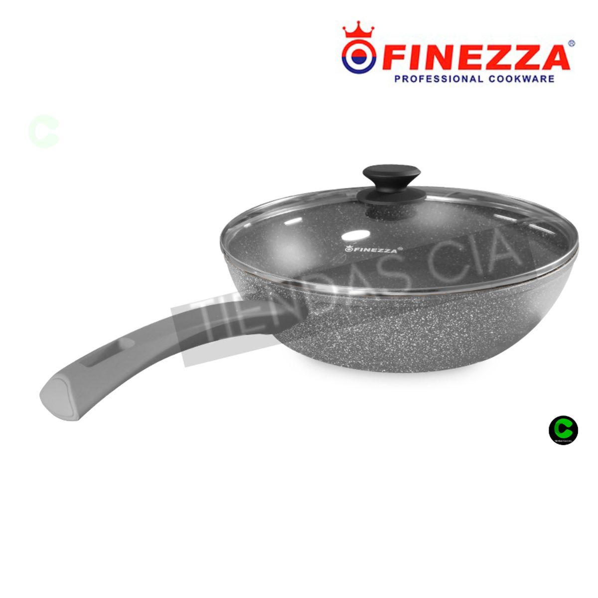 FINEZZA - Sarten Wok Ultra granito 26cm Antiadherente FZ-W326TM- negro