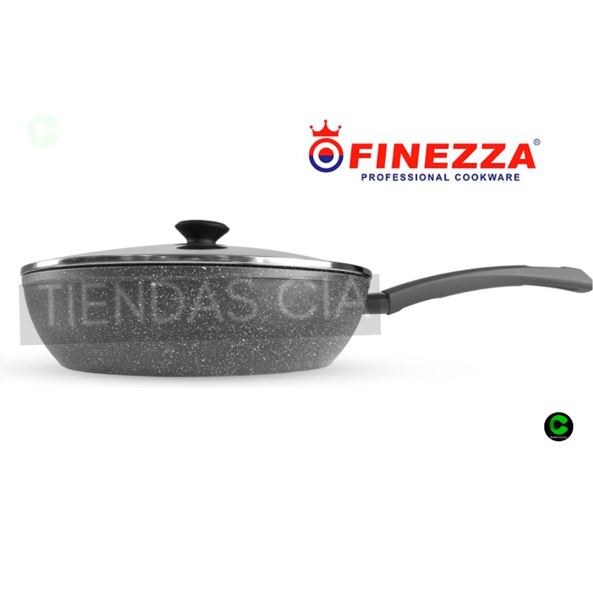 FINEZZA - Sarten Wok Ultra granito 26cm Antiadherente FZ-W326TM- negro