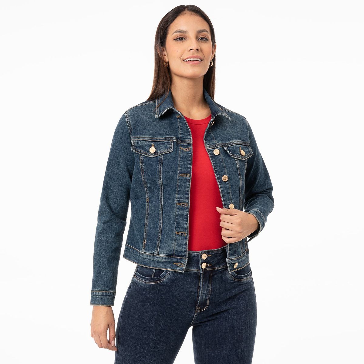 FITS ME - Casaca Denim Stretch Mujer Yadyra D Fits Me