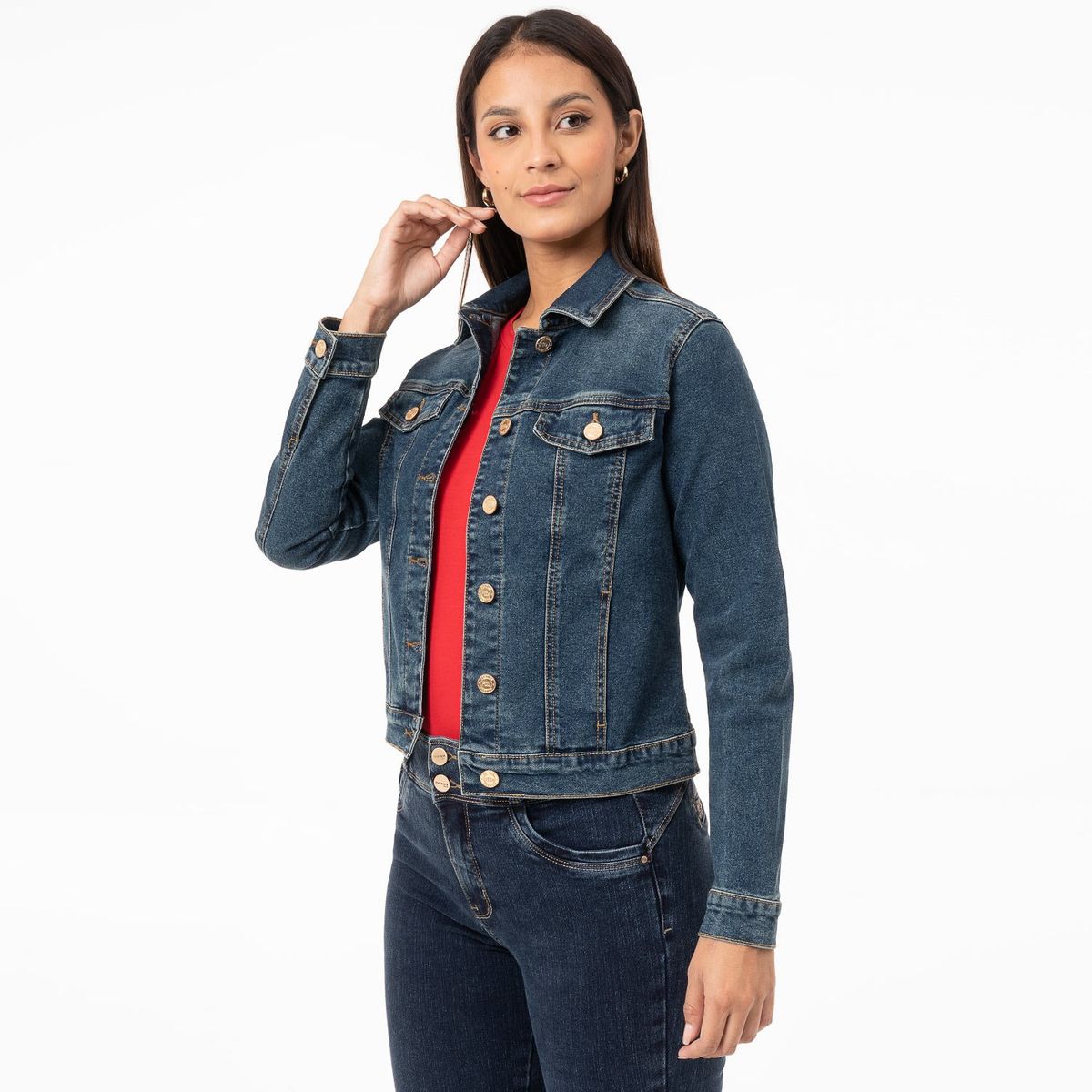 FITS ME - Casaca Denim Stretch Mujer Yadyra D Fits Me