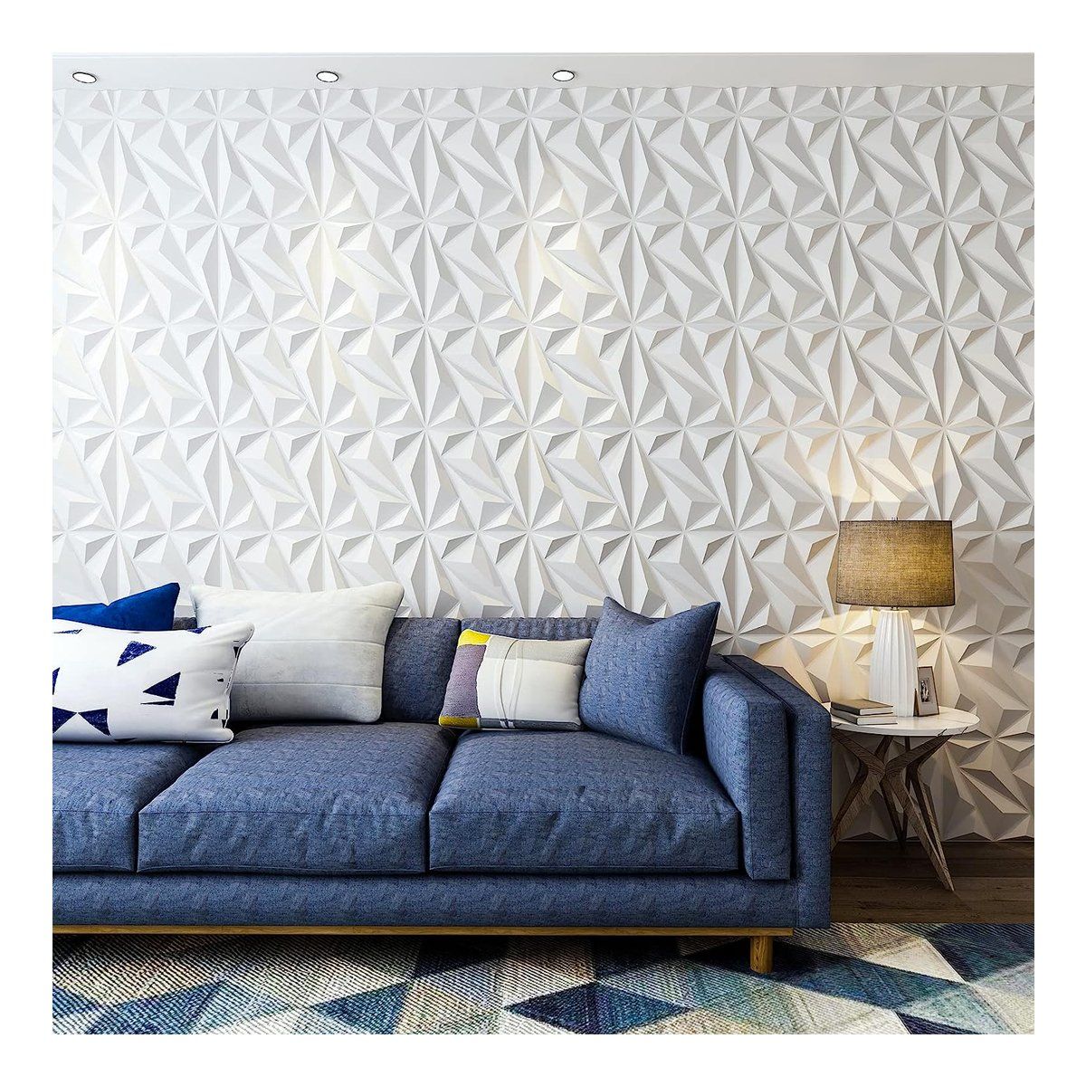 GENERICO - Tapiz Mural Elegante En 3D DE PVC Duro Decorativa Blanca YLS13