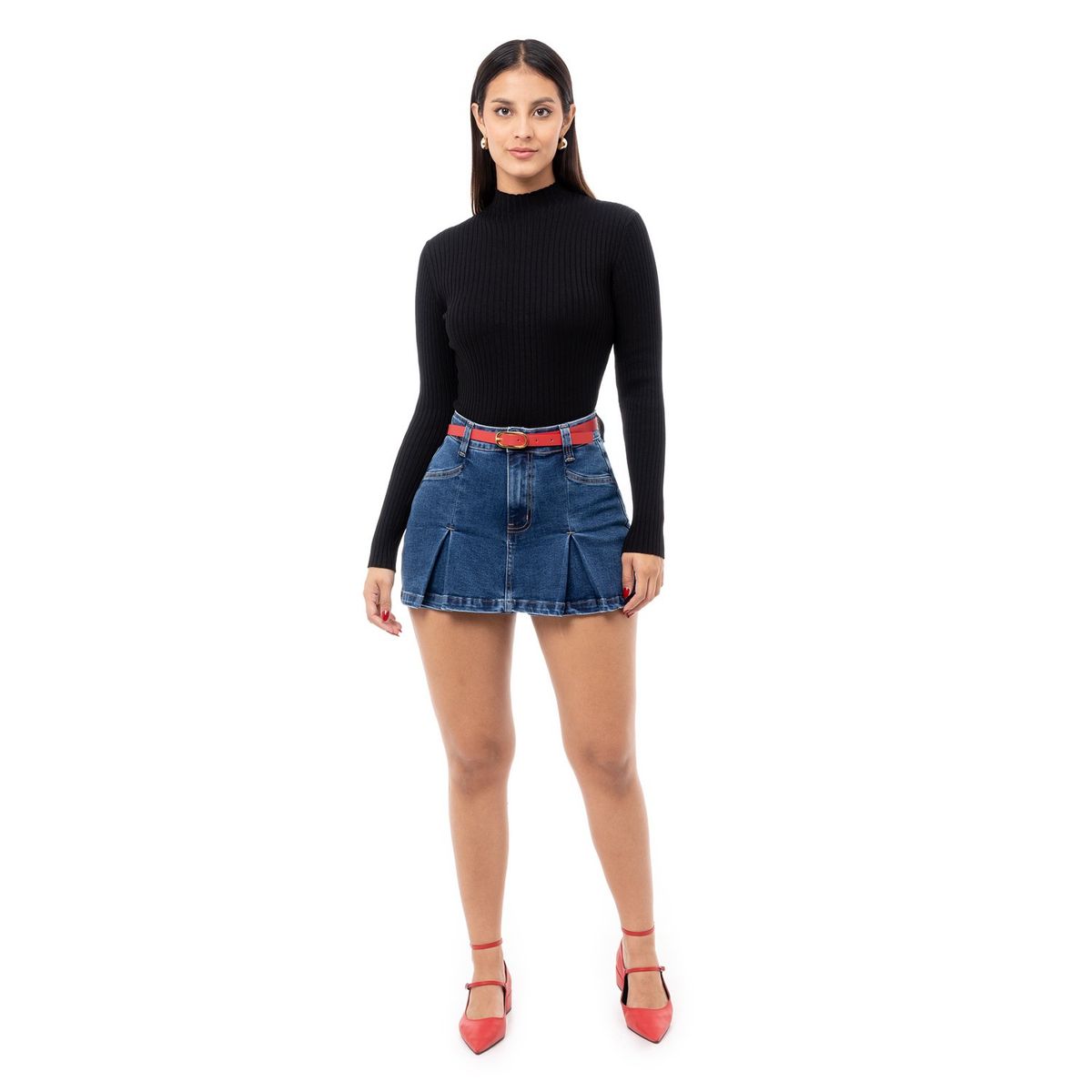 PIONIER - Short Mini Shor Denim Stretch Stellh Mujer