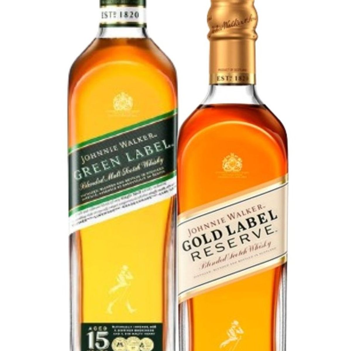 JOHNNIE WALKER - Combo Johnnie Walker Green Label 750ml + Gold Label 750 ml