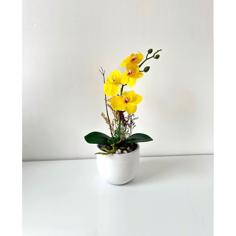 IMPORTADO MC - ORQUIDEA  AMARILLA BASE BLANCA 33X11