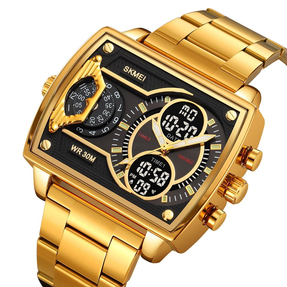 SKMEI - Reloj Skmei 2229 Dorado Original Analogo y Digital_.