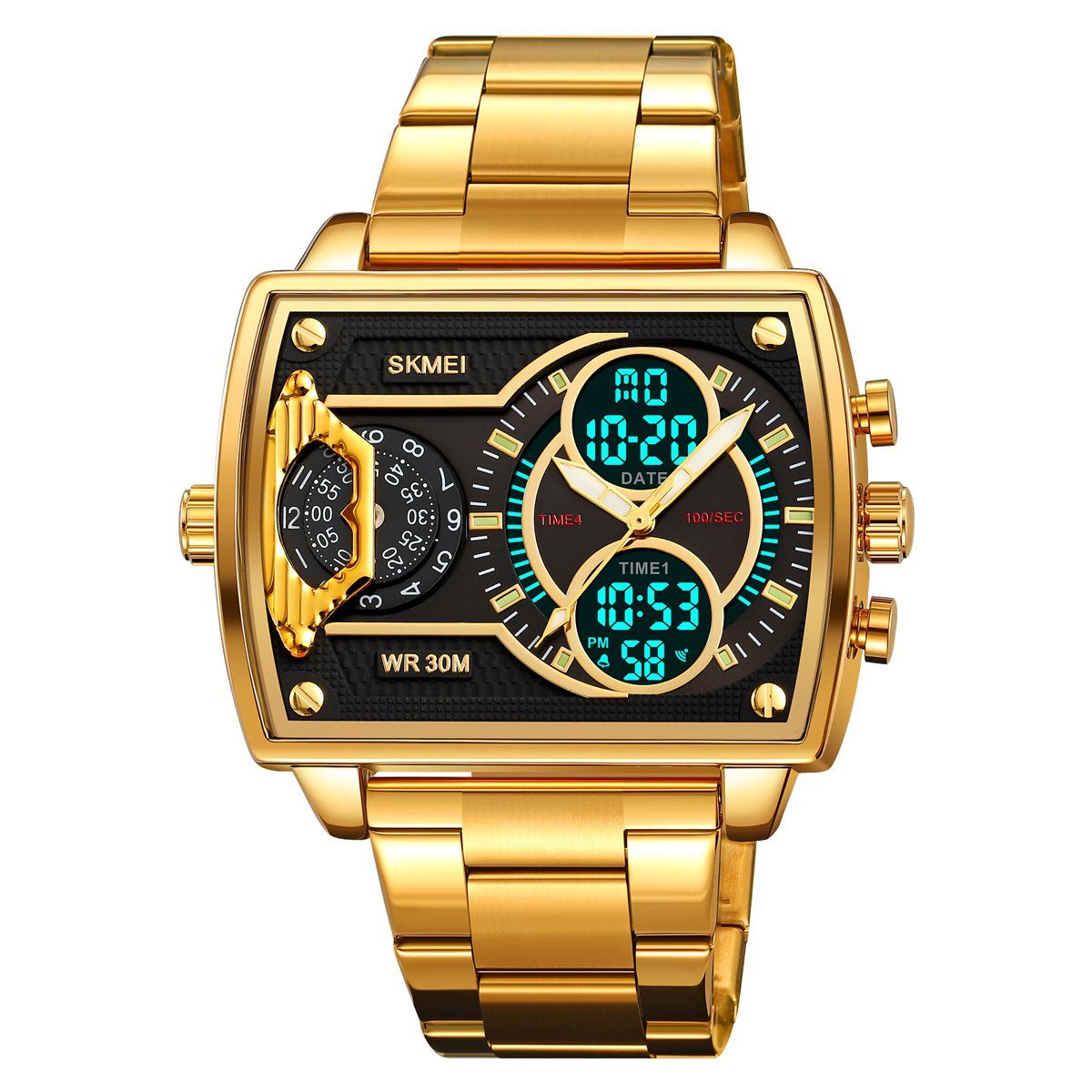 SKMEI - Reloj Skmei 2229 Dorado Original Analogo y Digital_.