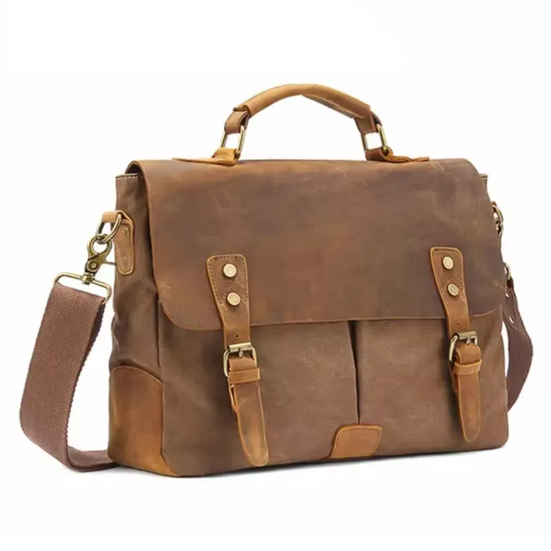 GENERICO - Bolsos de lona y cuero Crazy Horse VintageEjecutivo