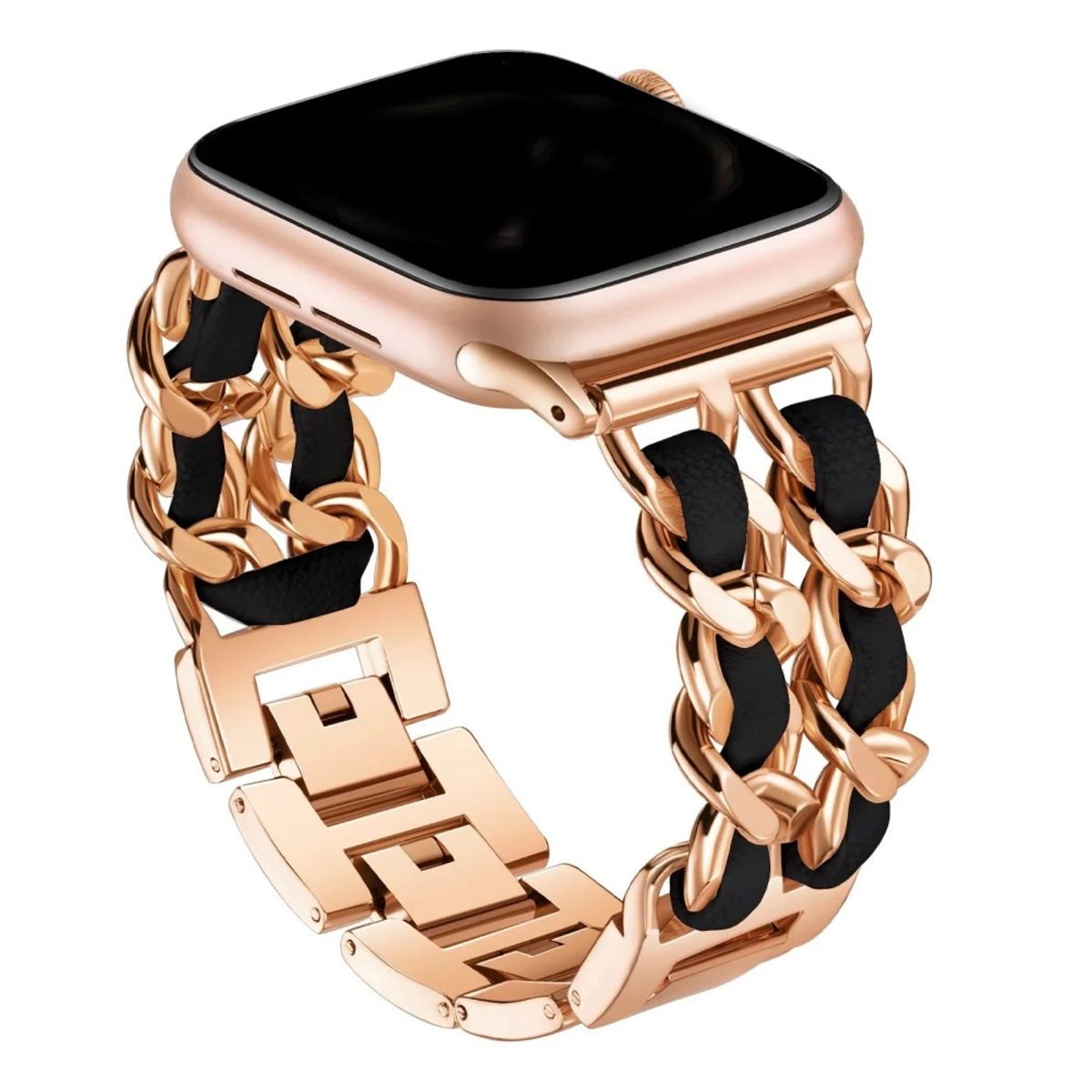 GENERICO - Correa Para Applewatch Y Watch Trend Belt 42-44-45-49mm Gold - Black
